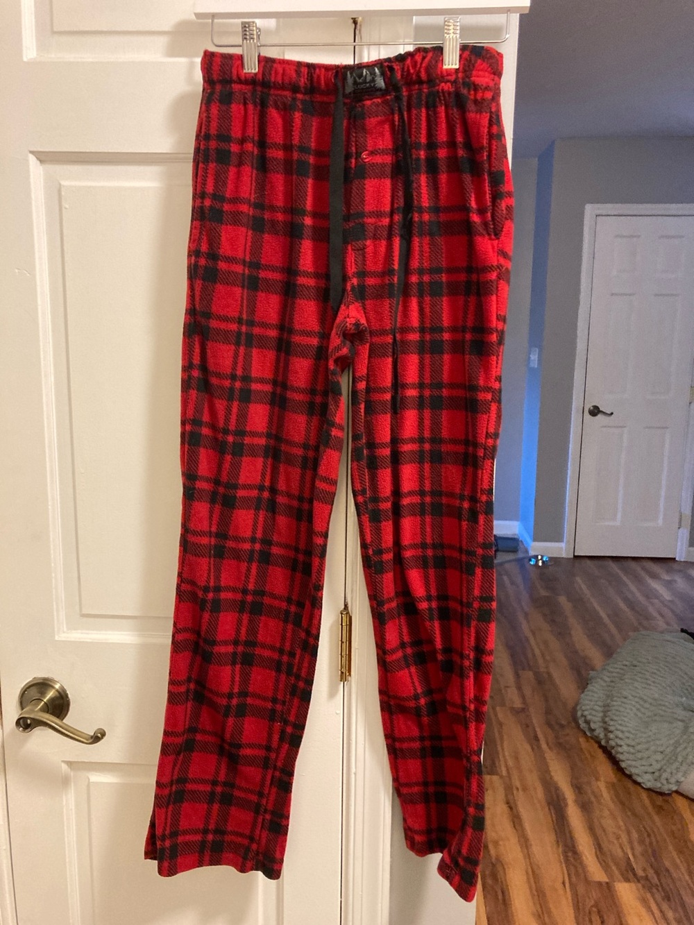 Lucky Brand Red and Black Plaid Fleece Pajama Pants